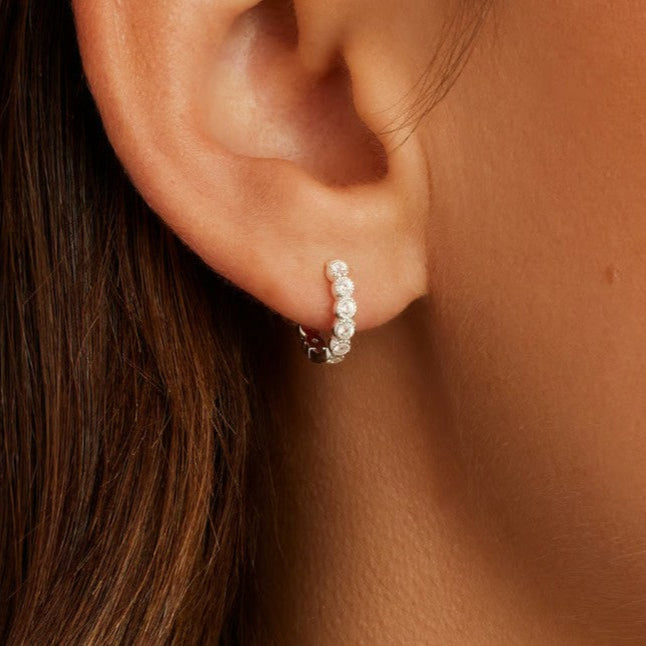 Madison Shimmer Huggies - Silver