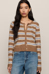 Medina Stripe Cardigan - Golden Caramel