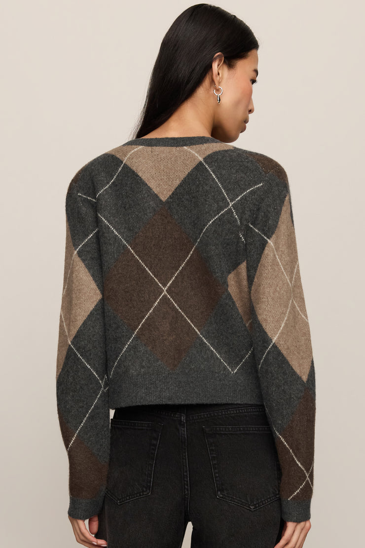 Medina Argyle Cardigan - Charcoal Heather
