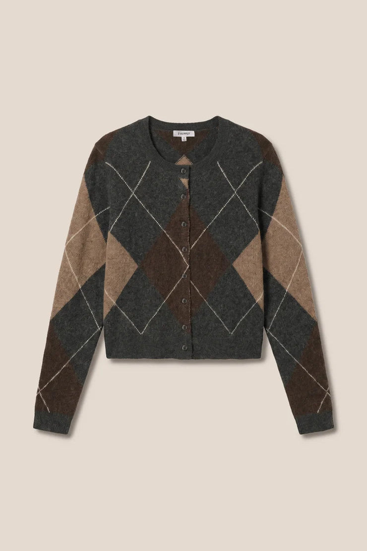 Medina Argyle Cardigan - Charcoal Heather