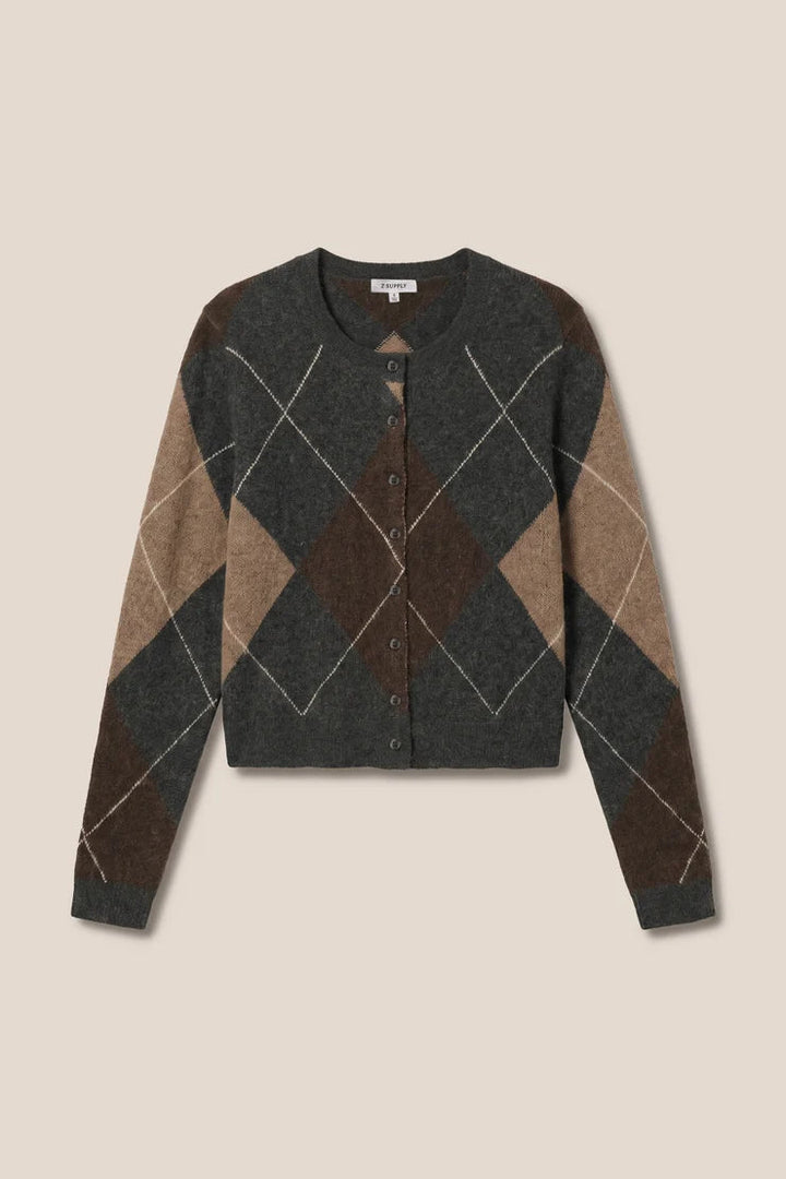 Medina Argyle Cardigan - Charcoal Heather