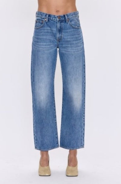 Lexi Mid Rise Bowed Straight Jean - Metropolis