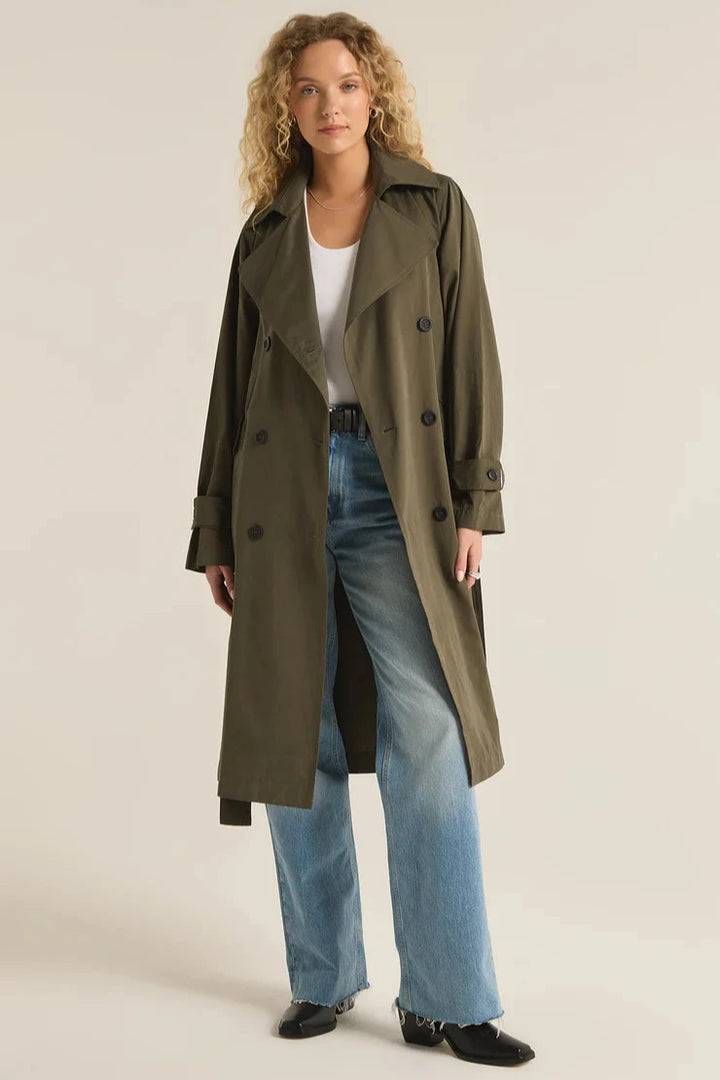 Dorian Trench Coat - Grape Leaf