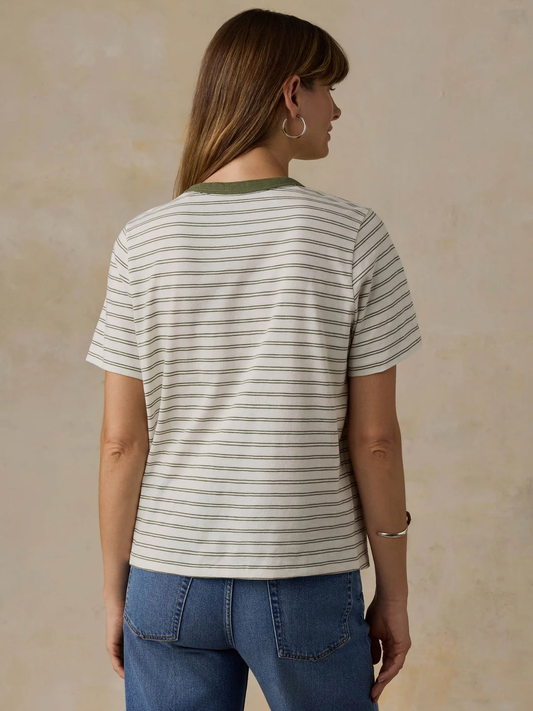 Sunwashed Essential Tee - Four Leaf Clover Stripe