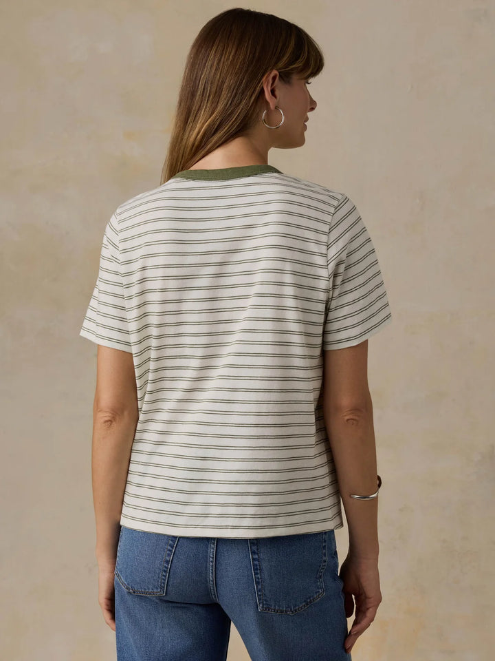 Sunwashed Essential Tee - Four Leaf Clover Stripe