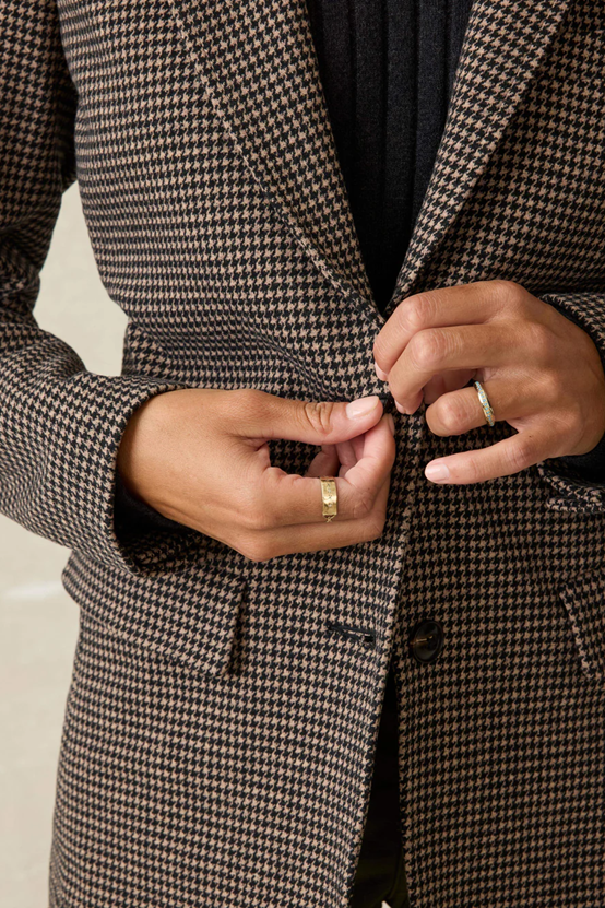 Inlet Houndstooth Blazer - Mocha Mountain