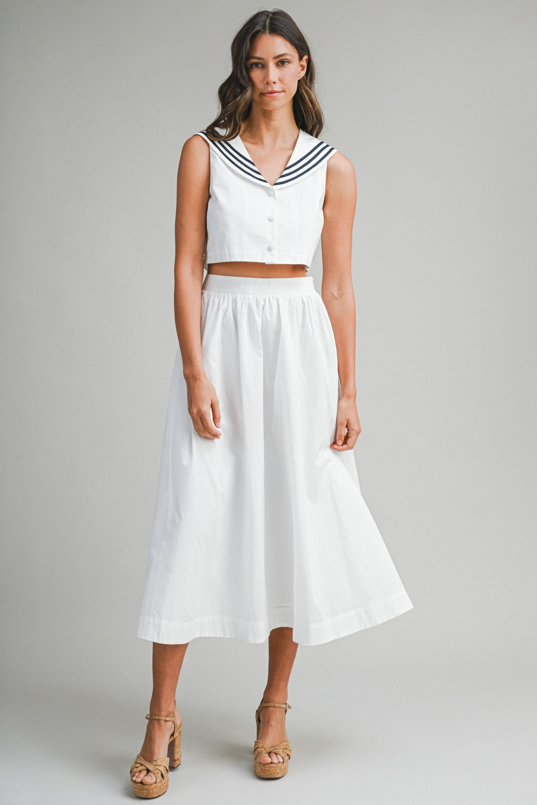 Maren Sailor Top And Midi Skirt Set
