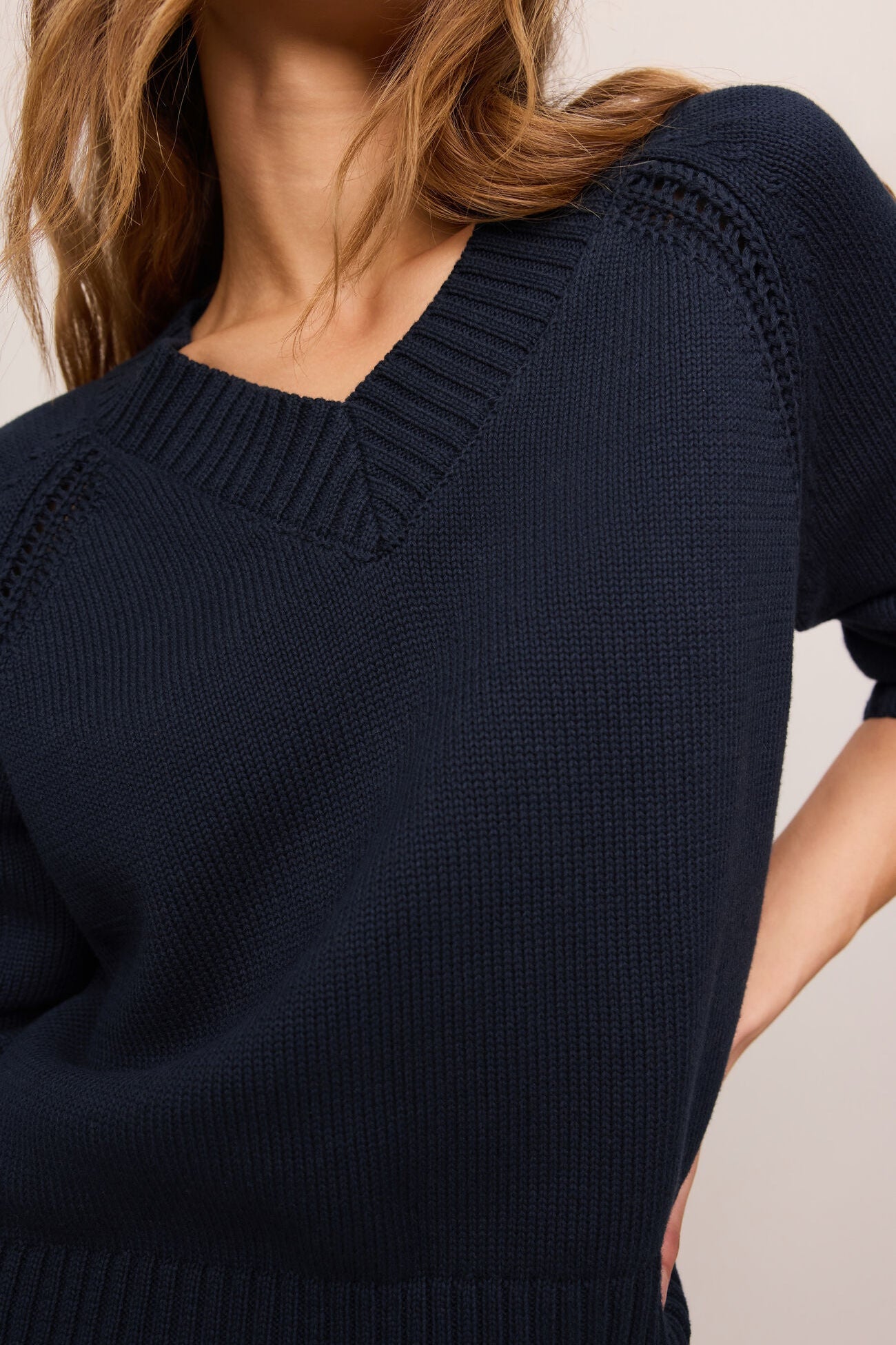 Z Supply Stratton Cotton V-Neck Sweater - Eclipse Navy – Rivet