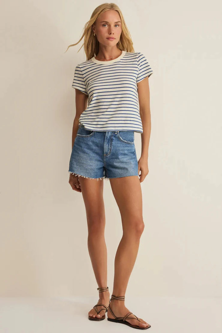 Junie Striped Tee - True Navy