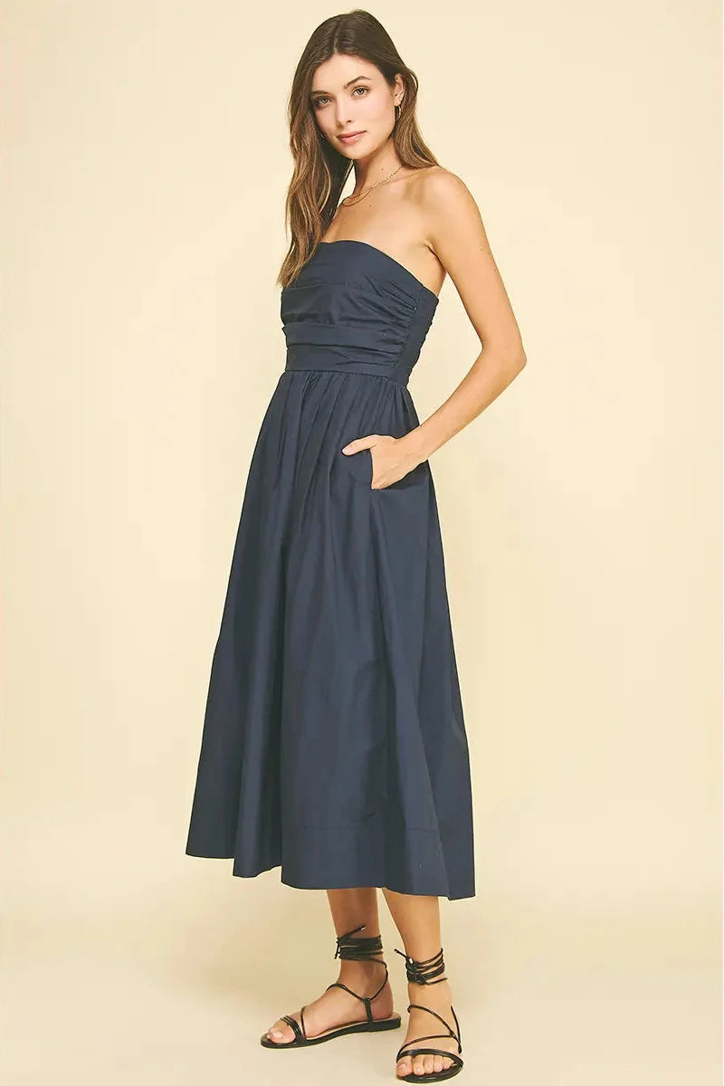 Samantha Midi Dress - Navy