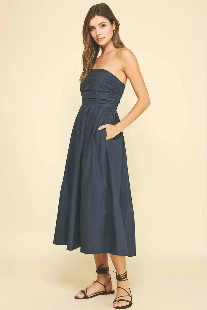 Samantha Midi Dress - Navy