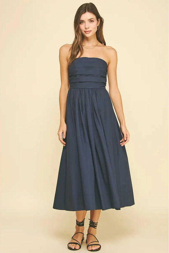 Samantha Midi Dress - Navy