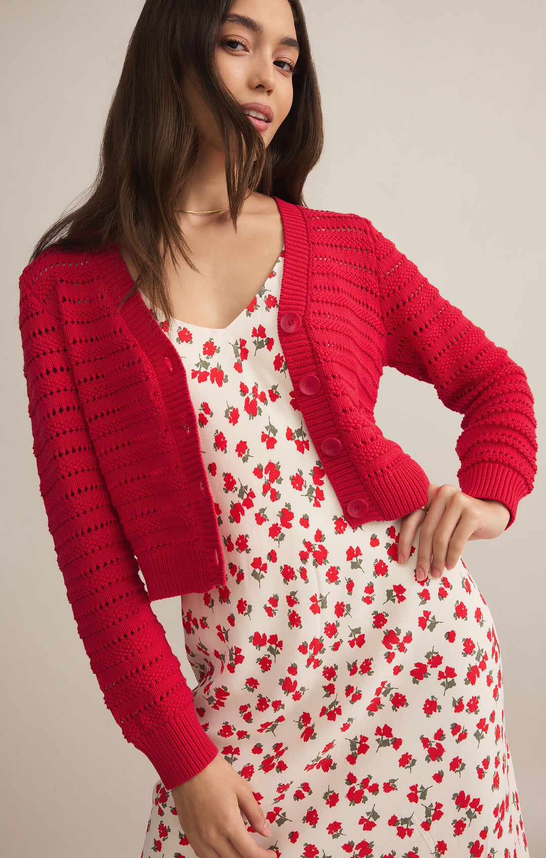 Romance Cardigan - Cherry