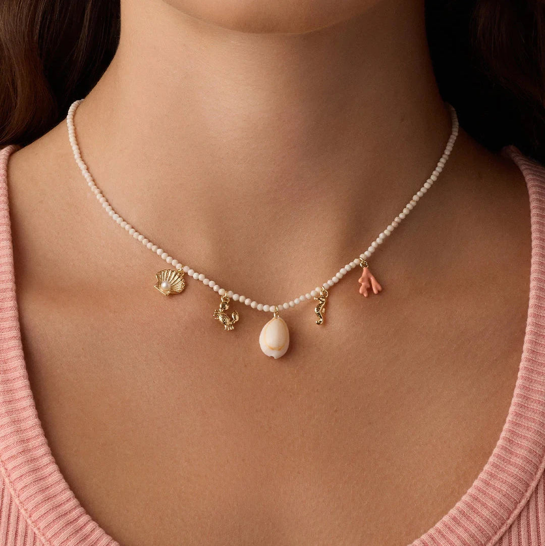 Ocean Mini Charm Necklace - Gold