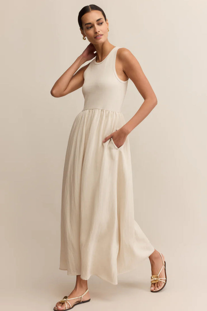 Charlotte Rib Midi Dress - Crystal