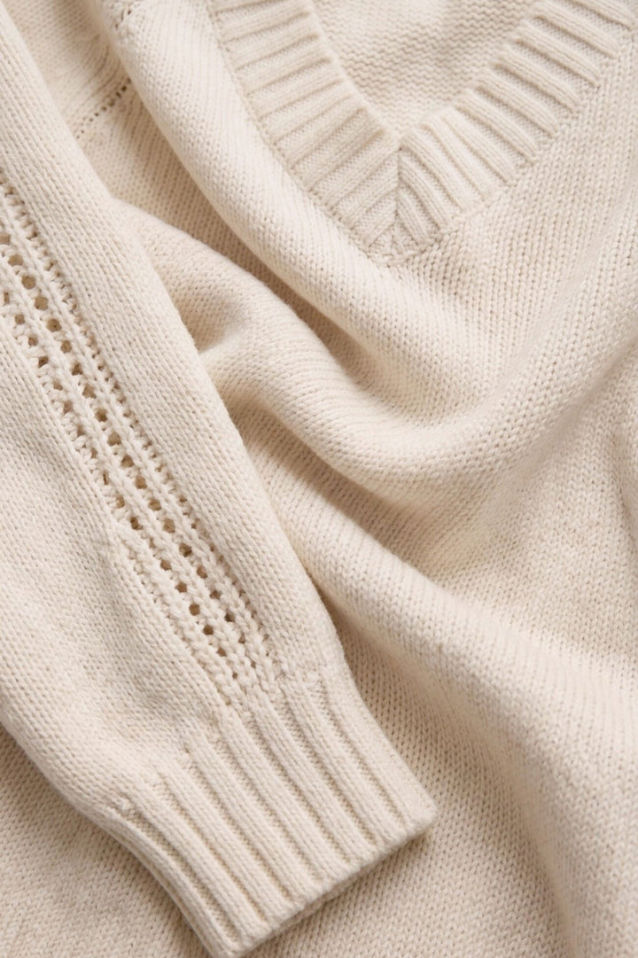 Off-white V-neck cotton sweater - Z Supply Stratton