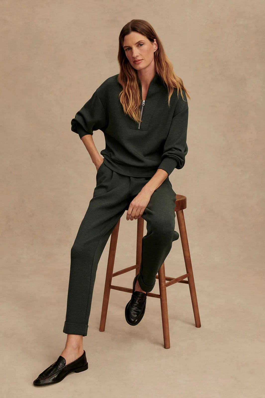 Rolled Cuff Pant 25 - Olive Marl