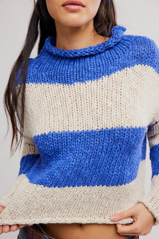 Opal Rugby Stripe Sweater - Cobalt