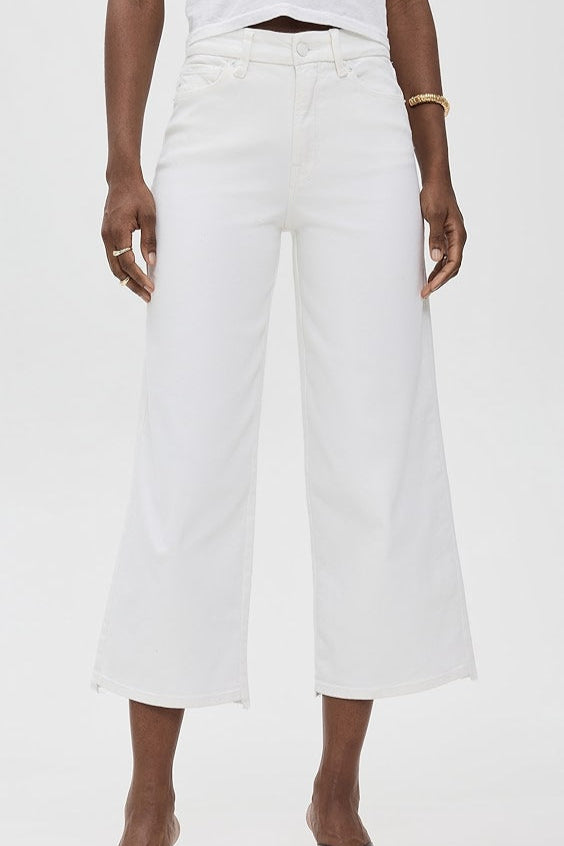 Good Waist Cropped Palazzo Jeans - White