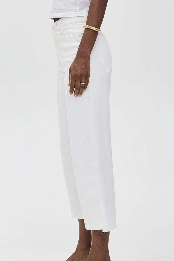Good Waist Cropped Palazzo Jeans - White
