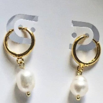 Pearl Hoop Earrings 