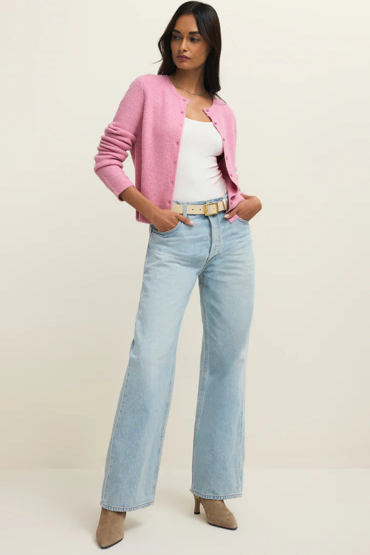 Medina Rib Cardigan - Pink Crush