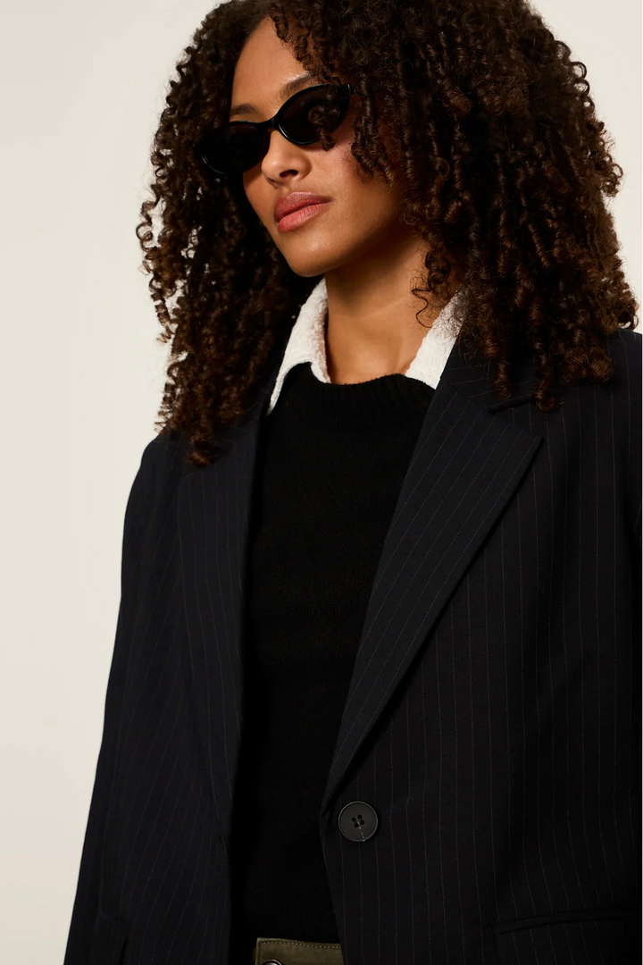 Maci Blazer - Navy Pinstripe