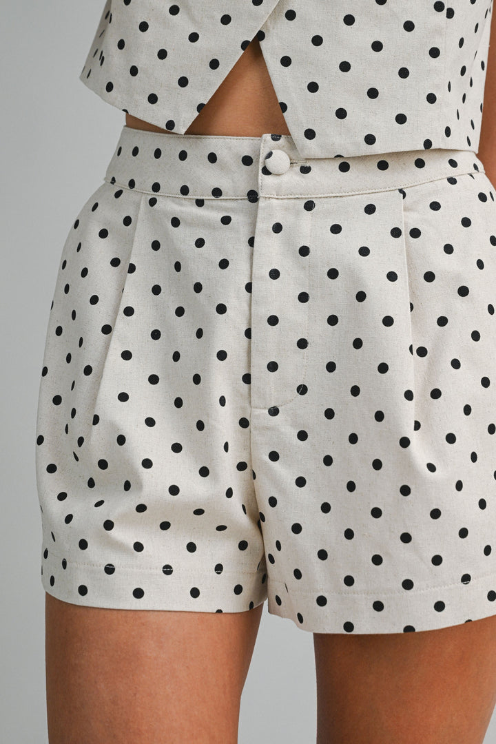 Lilly Linen Mix Polka Dot Shorts Set