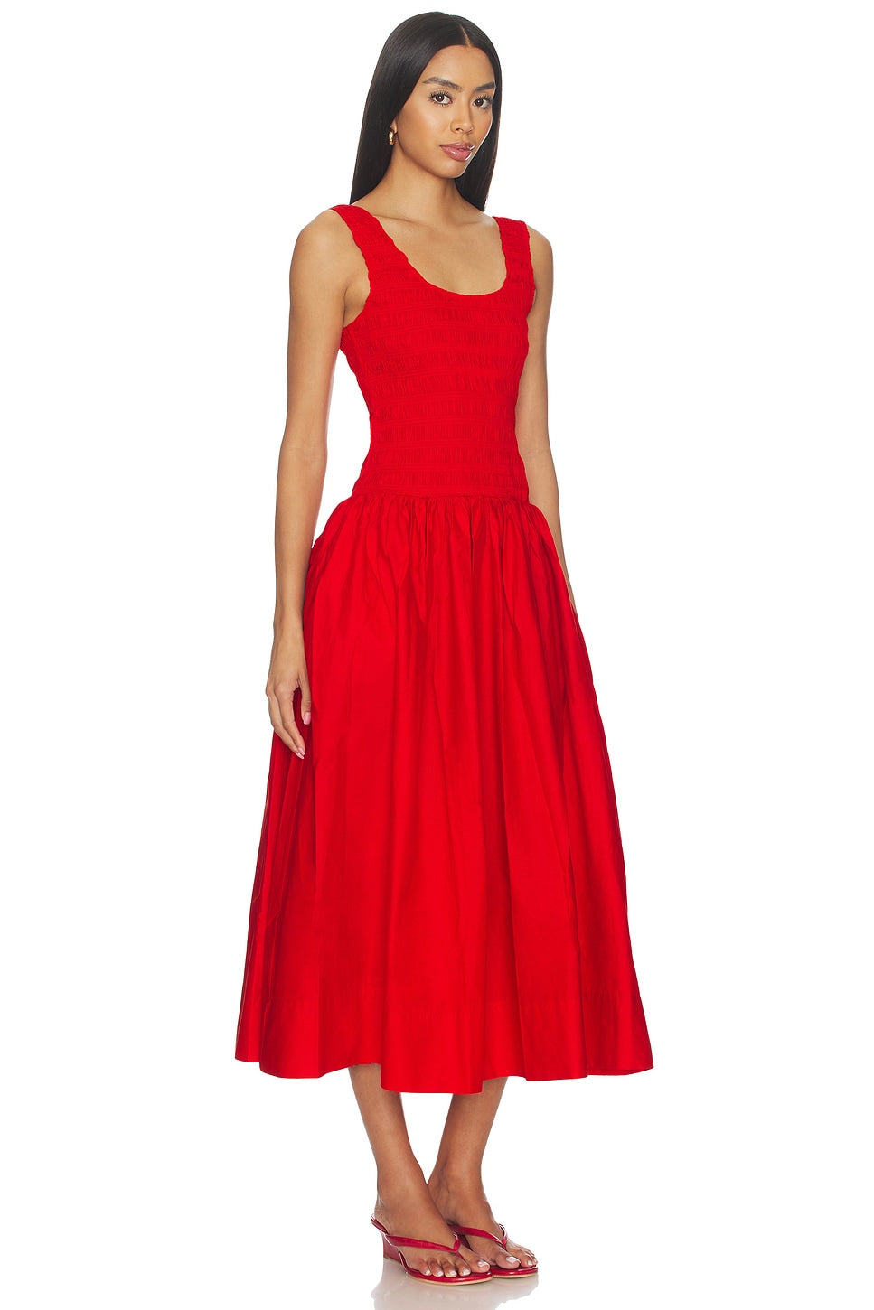 Allesia Smocked Dropped Waist- Marachino