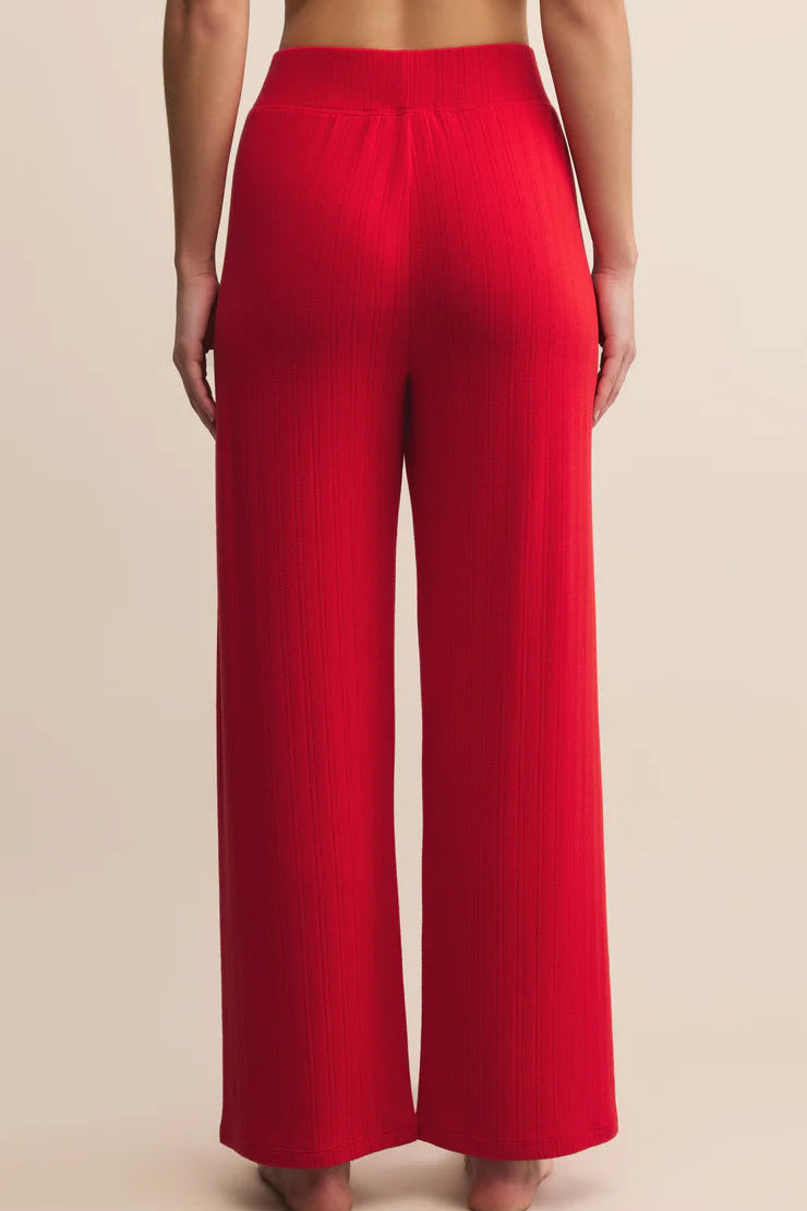 Luxe Pointelle Pant - Festive Red