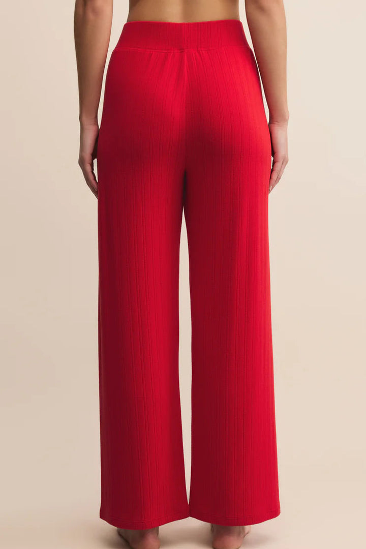 Luxe Pointelle Pant - Festive Red