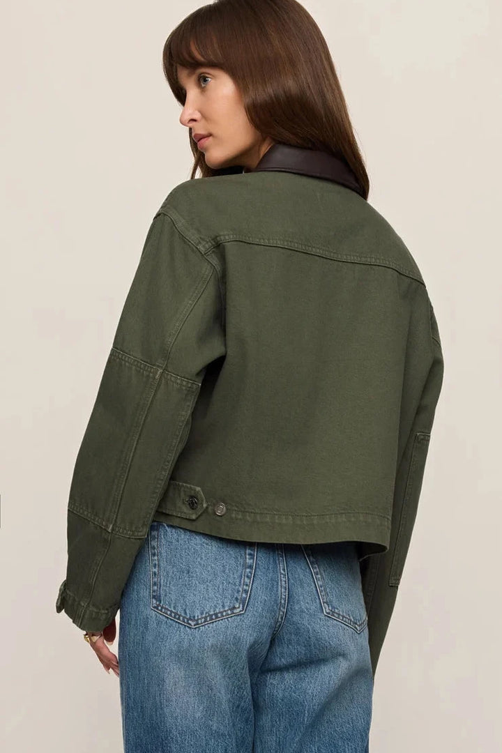 Rey Cropped Chore Jacket - Dusk Sage