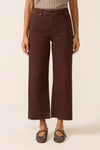 Saige Wide Leg Crop - Coffee Bean