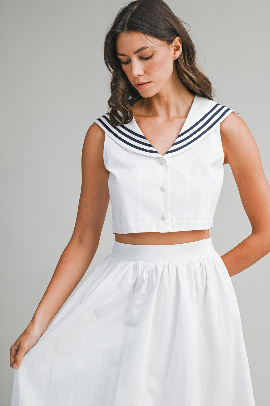Maren Sailor Top And Midi Skirt Set