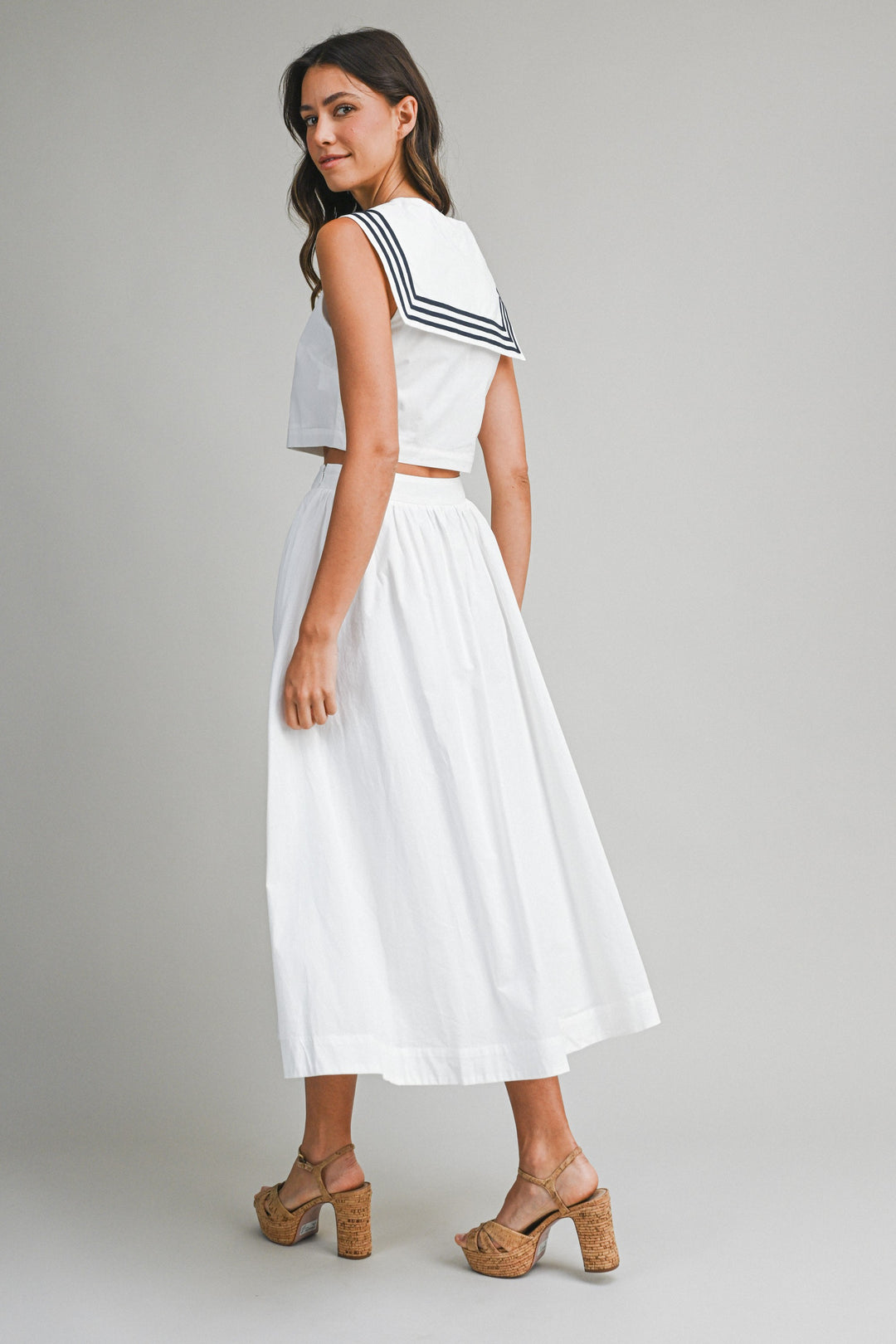 Maren Sailor Top And Midi Skirt Set