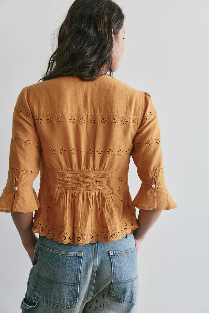 Salone Eyelet Top - Bronzer
