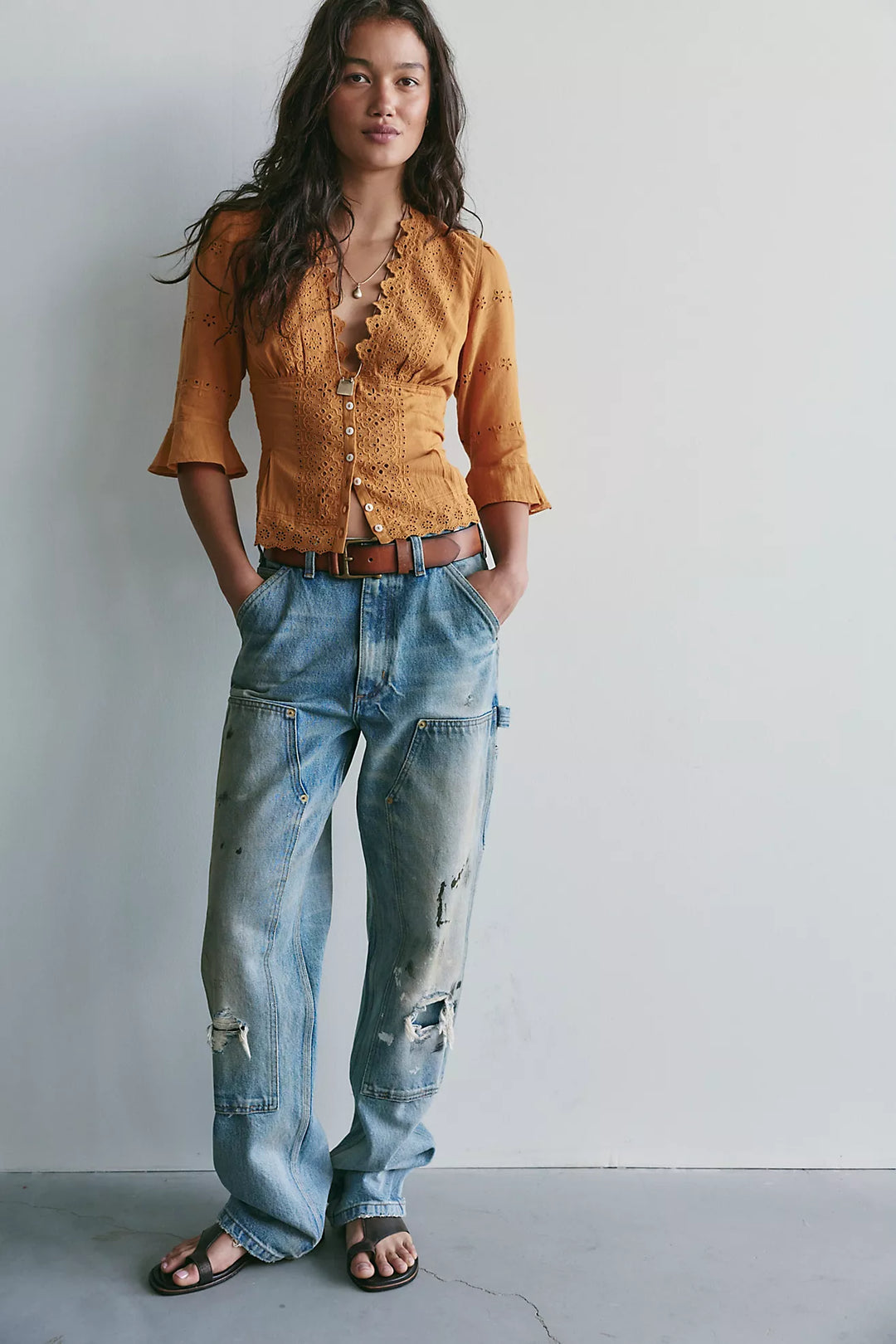 Salone Eyelet Top - Bronzer
