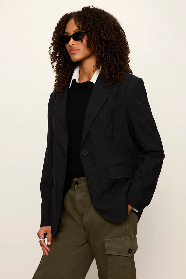 Maci Blazer - Navy Pinstripe