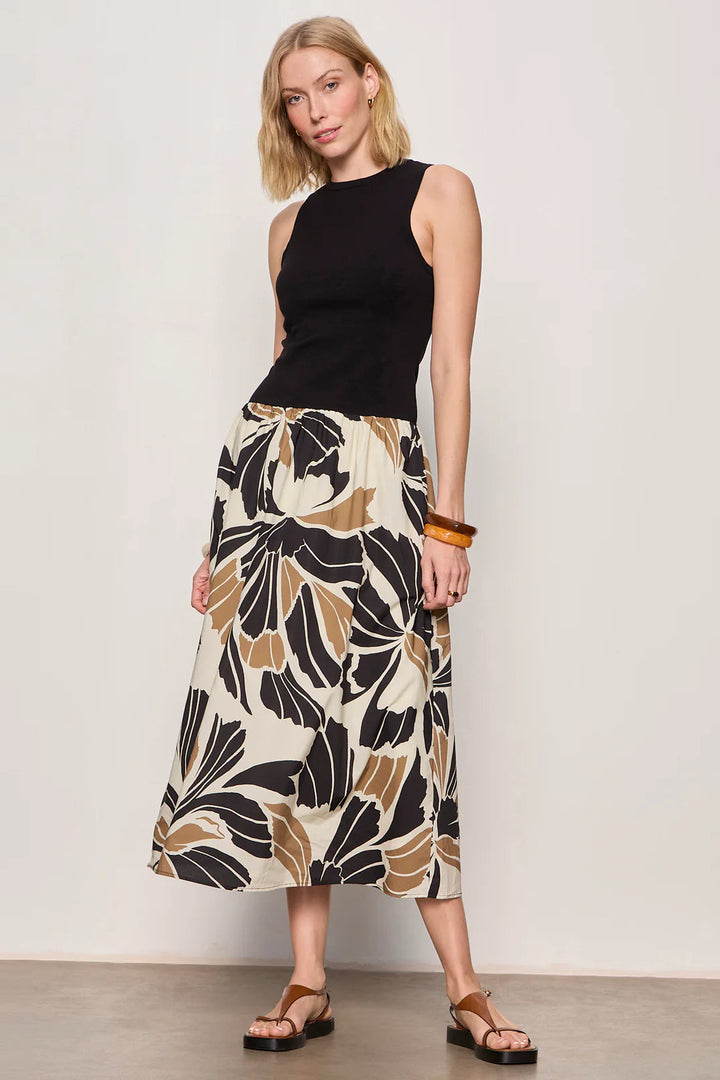 Sandbar Mixed Media Midi Dress Lotus/Black