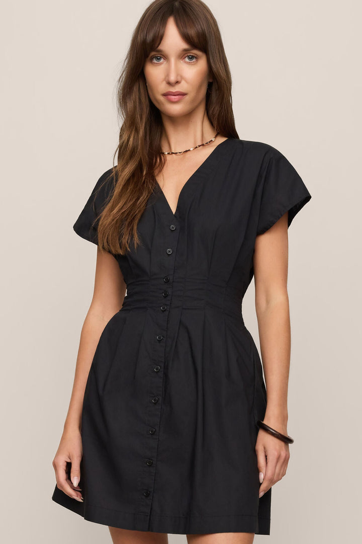 Z Supply Sanna black cotton poplin mini dress