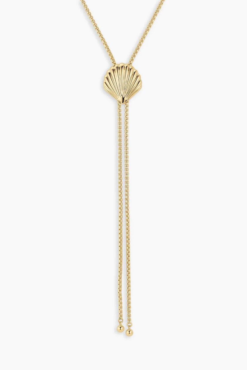 Scallop Bolo Necklace - Gold