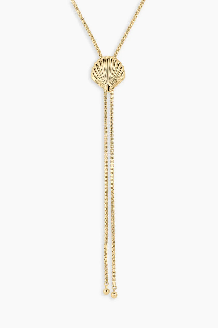 Scallop Bolo Necklace - Gold