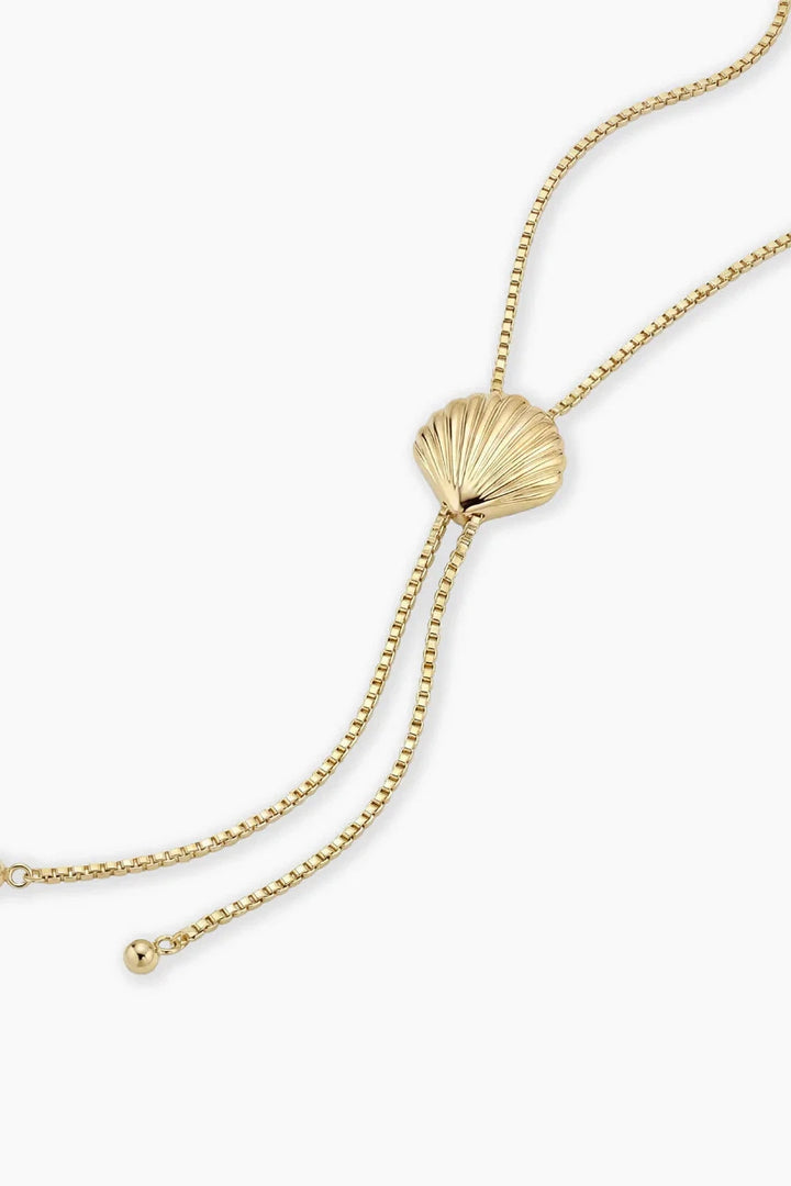 Scallop Bolo Necklace - Gold