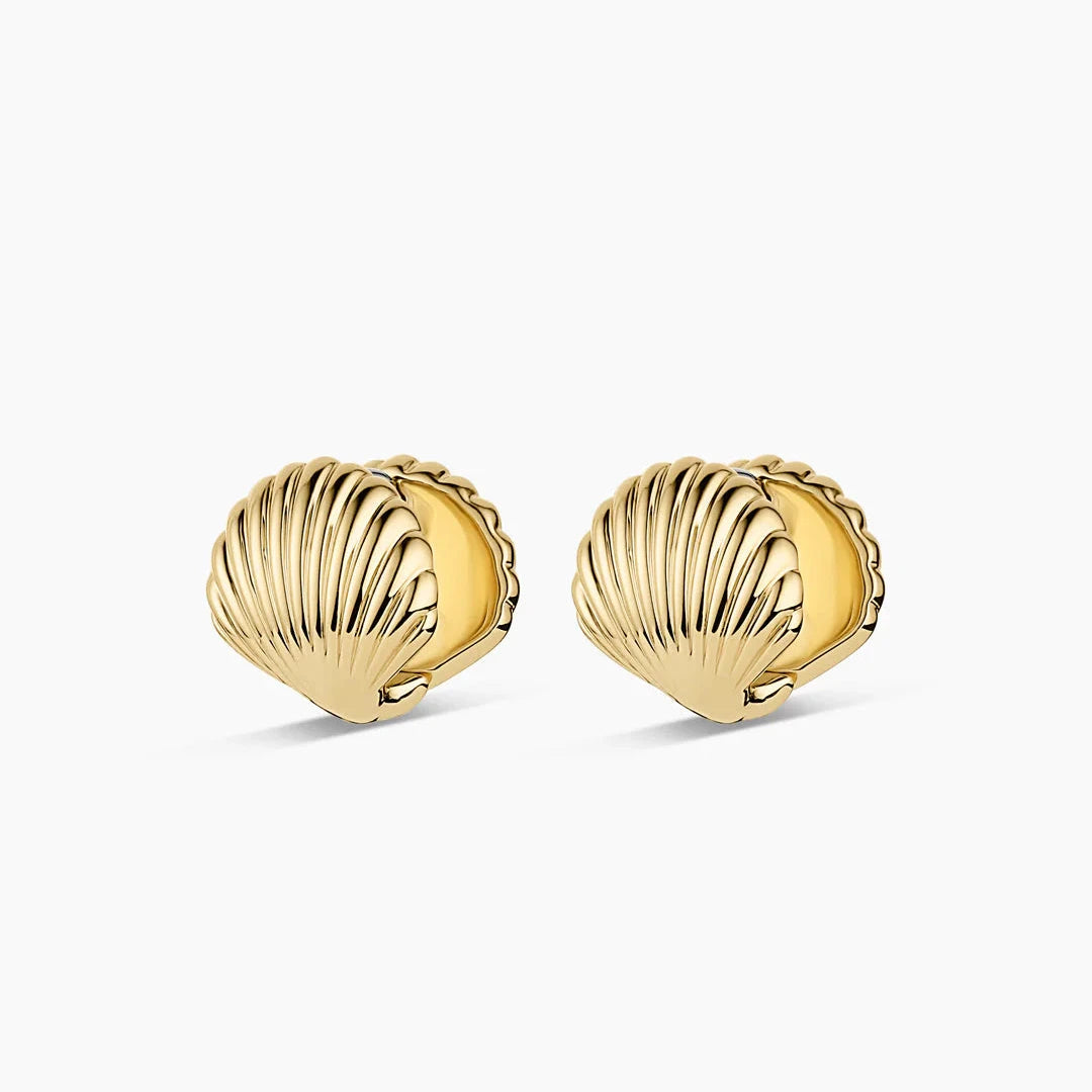 Scallop Wrap Huggies - Gold
