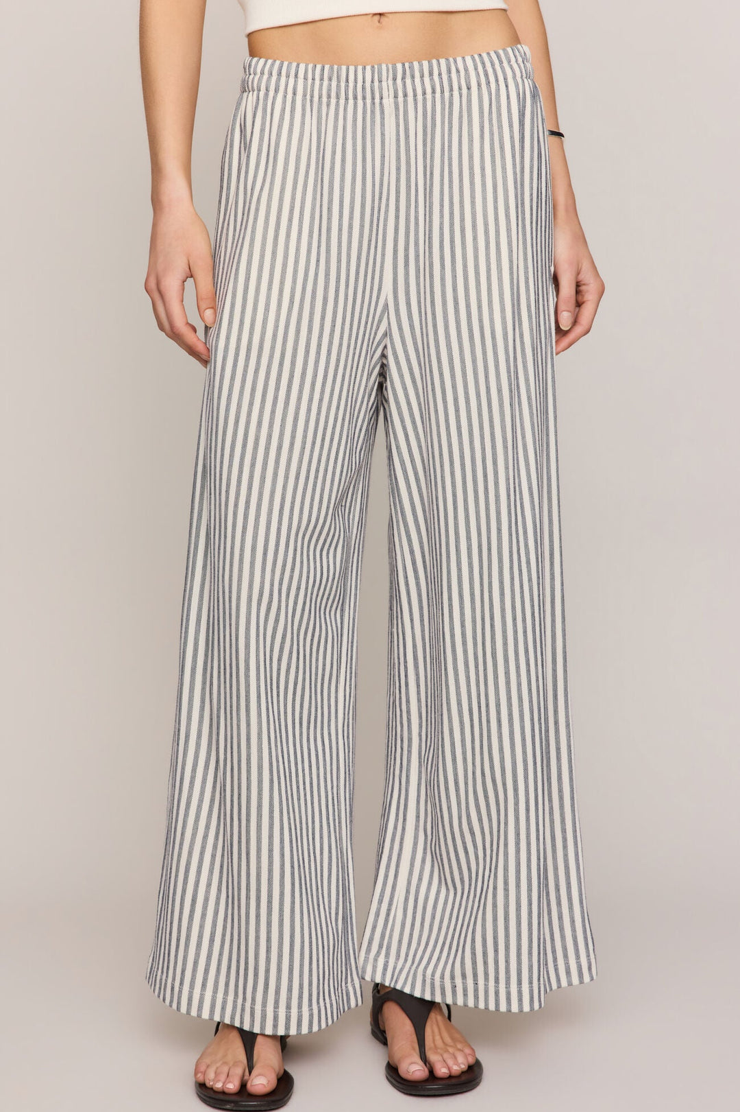 Z Supply Scout wide leg striped knit pant in Eclipse
