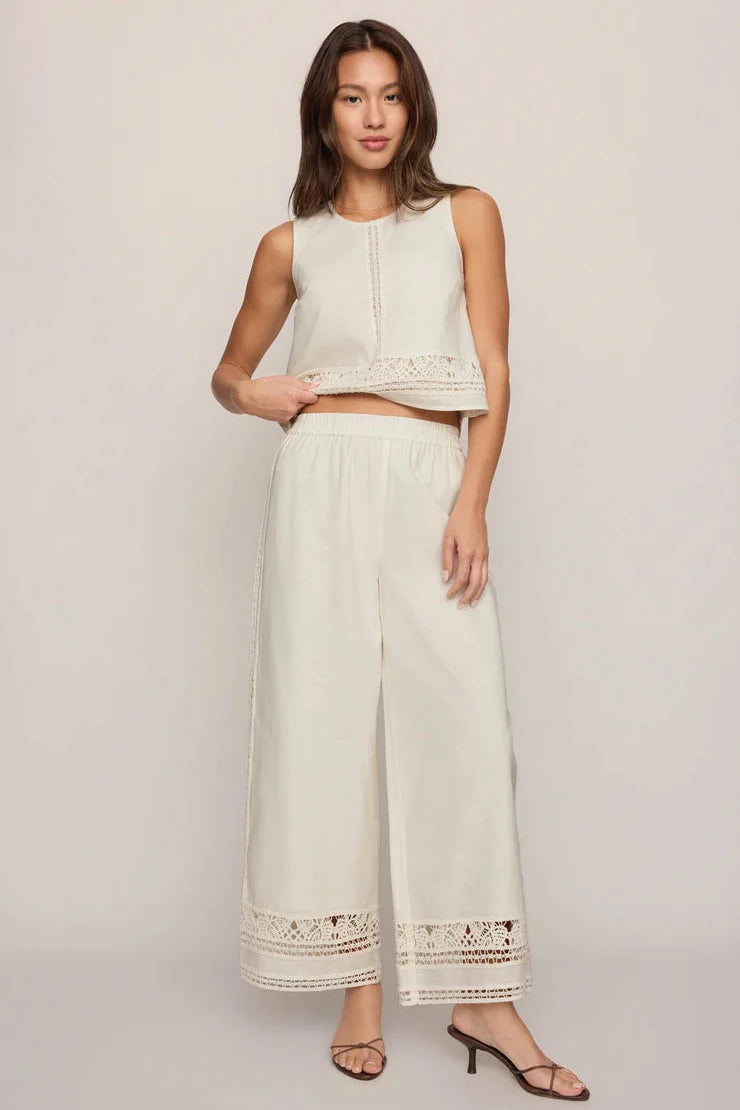 Scout Embroidered Pant - White