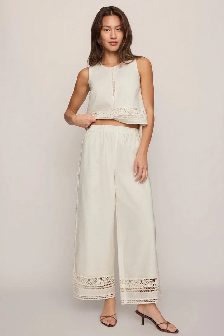 Scout Embroidered Pant - White