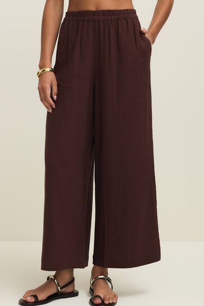Scout Linen Pant - Chocolate Cherry