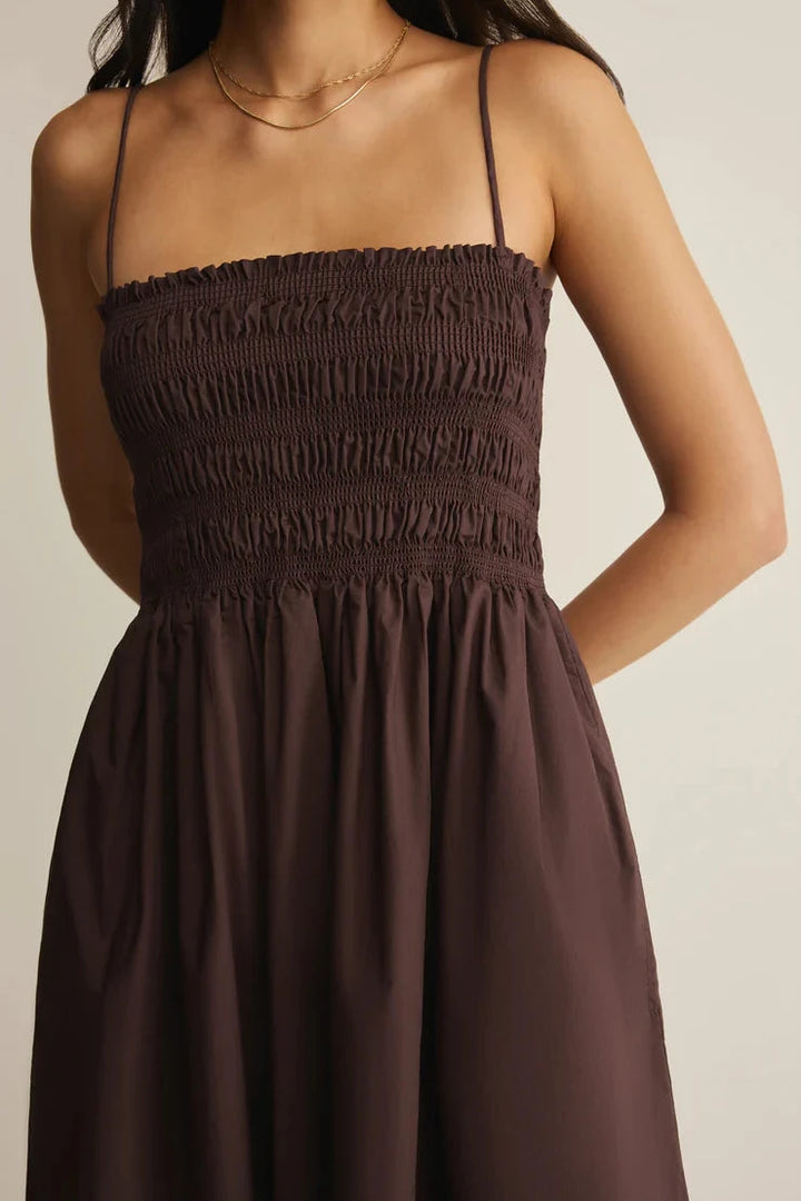 Cornelia Poplin Maxi - Choc Cherry