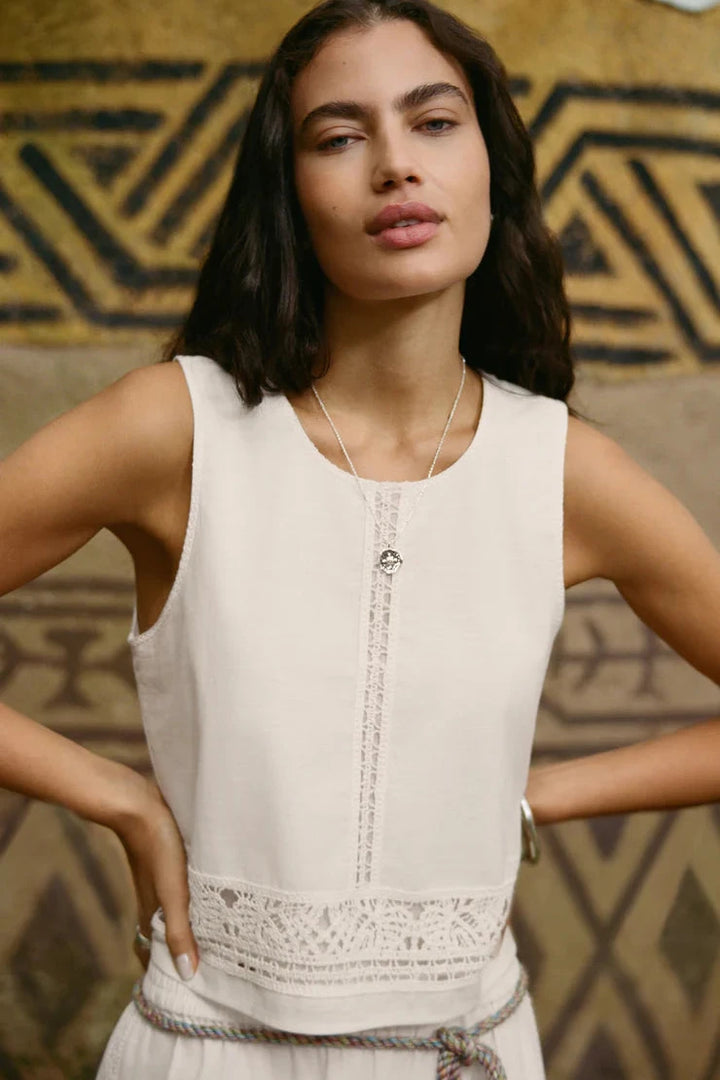 Sloane Embroidered Top - White